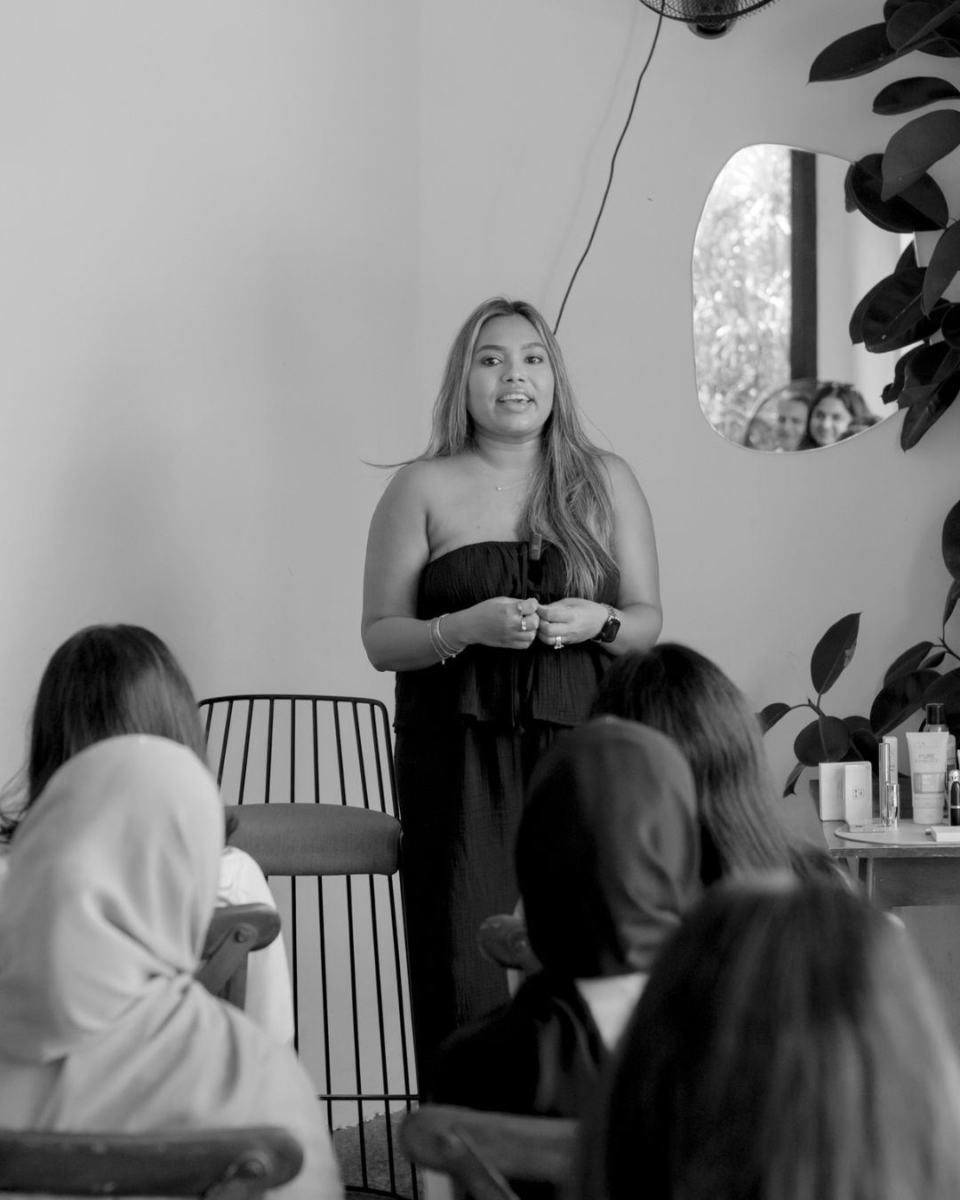 Nats speaking to the room during the masterclass